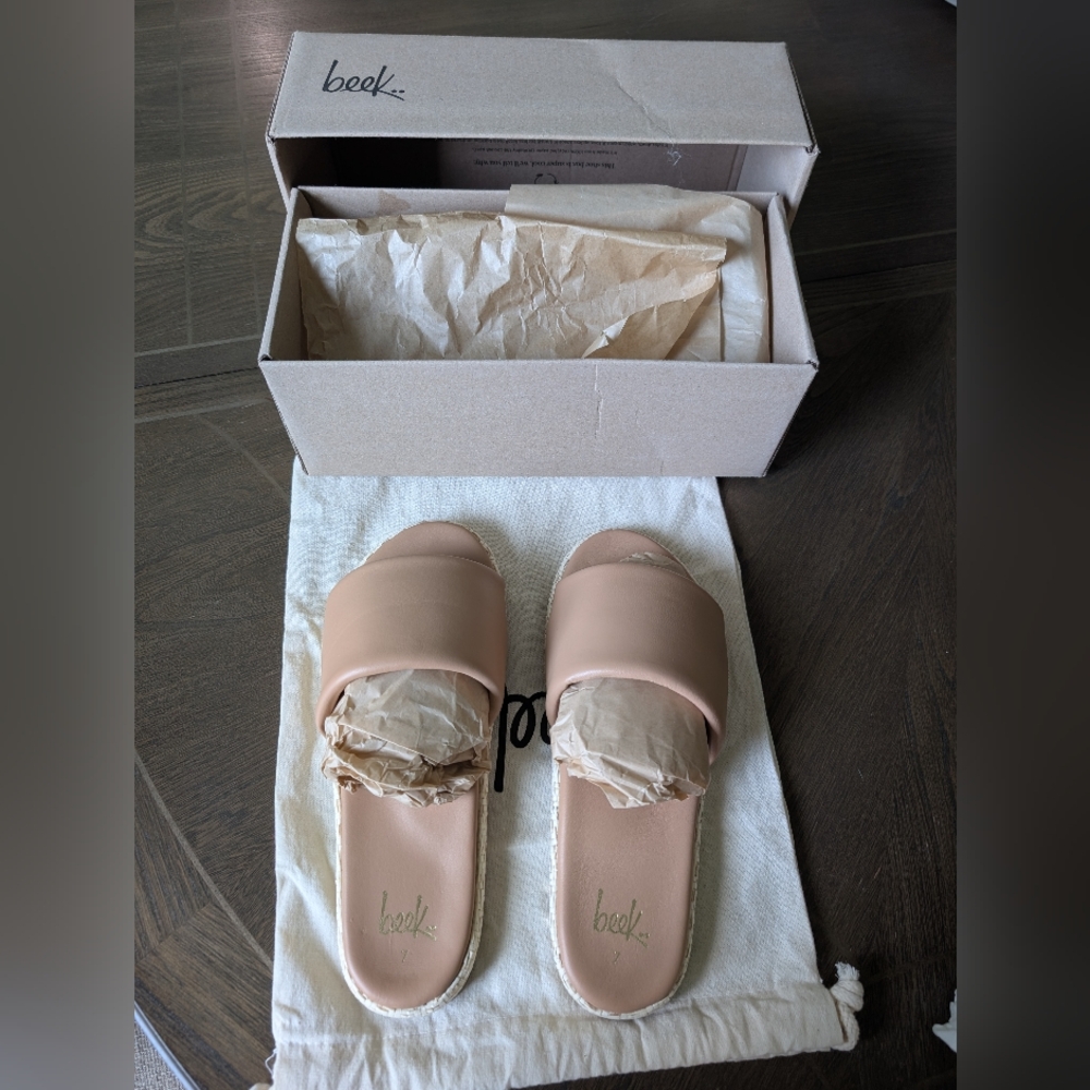 Beek Leather Puffbird Raffia Sandals - Beach Size 7
